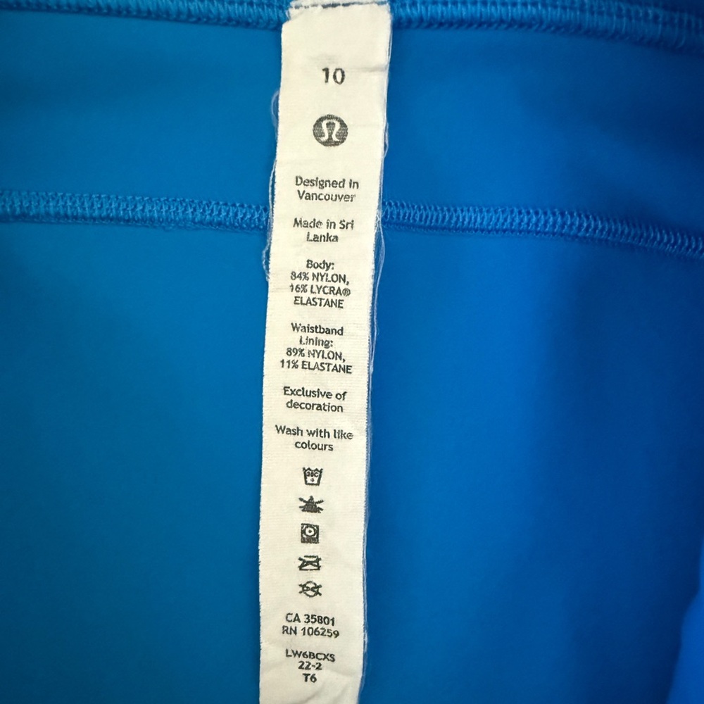 Lululemon Fast and Free High Rise Crop 23” Size 10 color Poolside PreLoved - Picture 4 of 7
